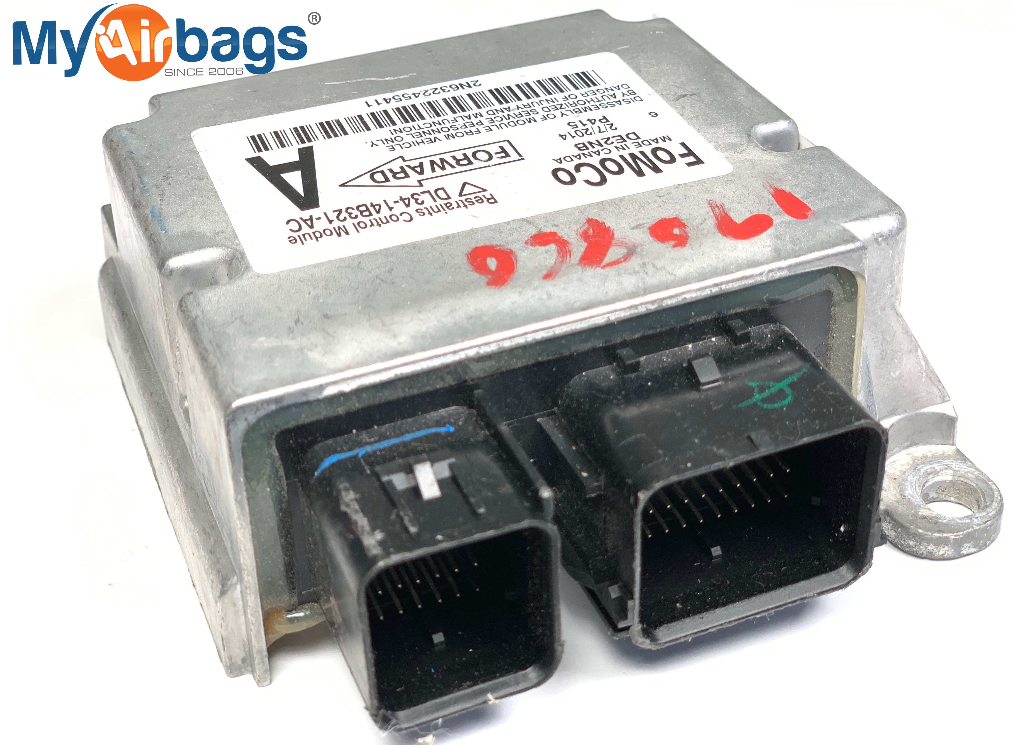 FORD F150 SRS (RCM) Restraint Control Module - Airbag Computer Control Module PART #DL3414B321AC
