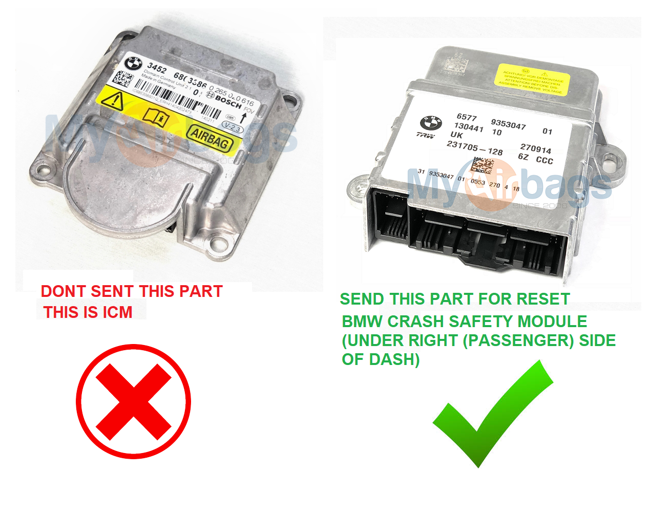 Bmw 328 Srs Acsm Advanced Crash Safety Module Mrs Airbag Multiple Restraint System Airbag Control Module Part 34526863386 Airbag Modules In Stock Myairbags