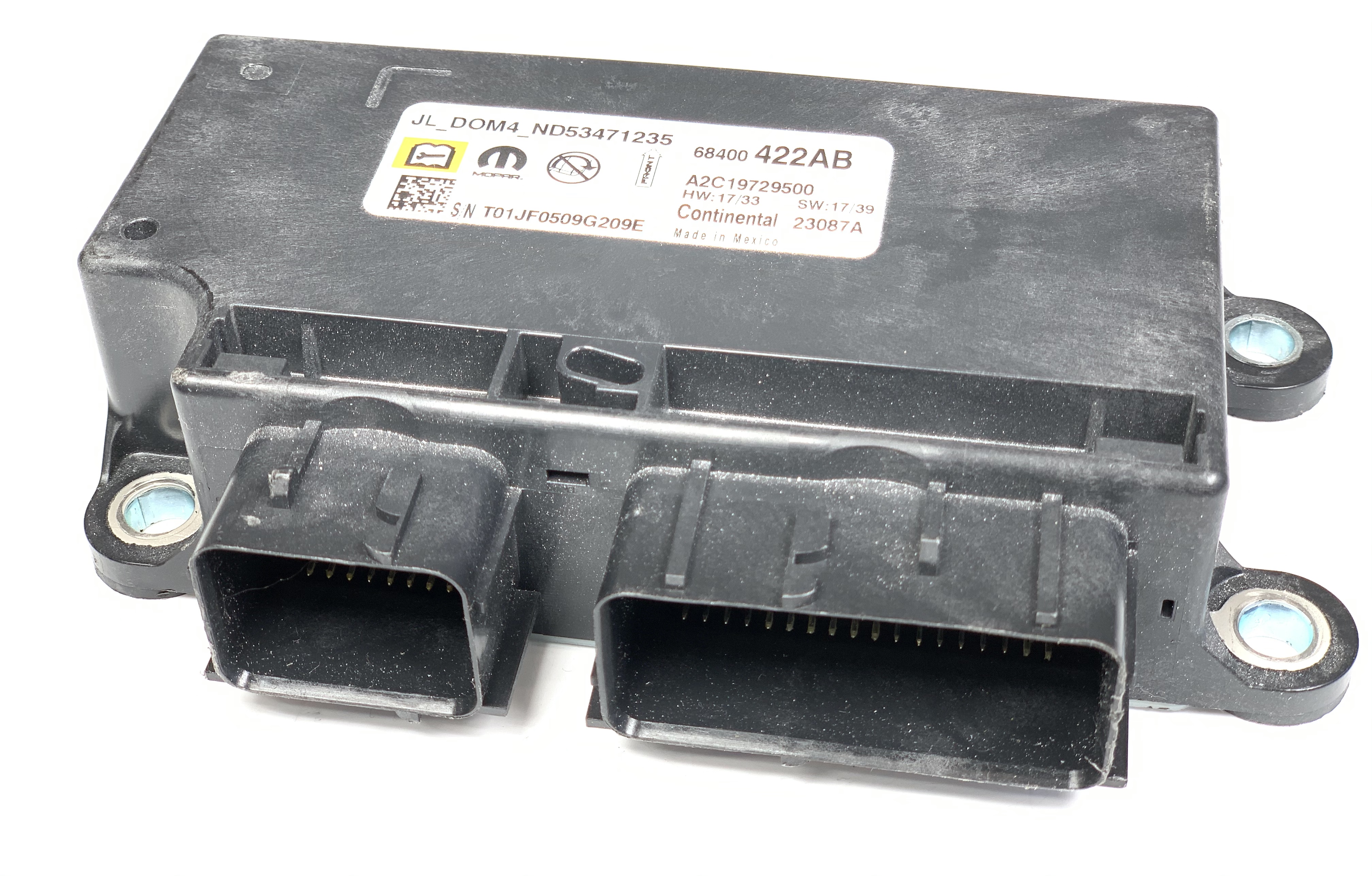 JEEP WRANGLER SRS ORC ORM Occupant Control Module - Airbag Computer Control Module PART #68400422AB
