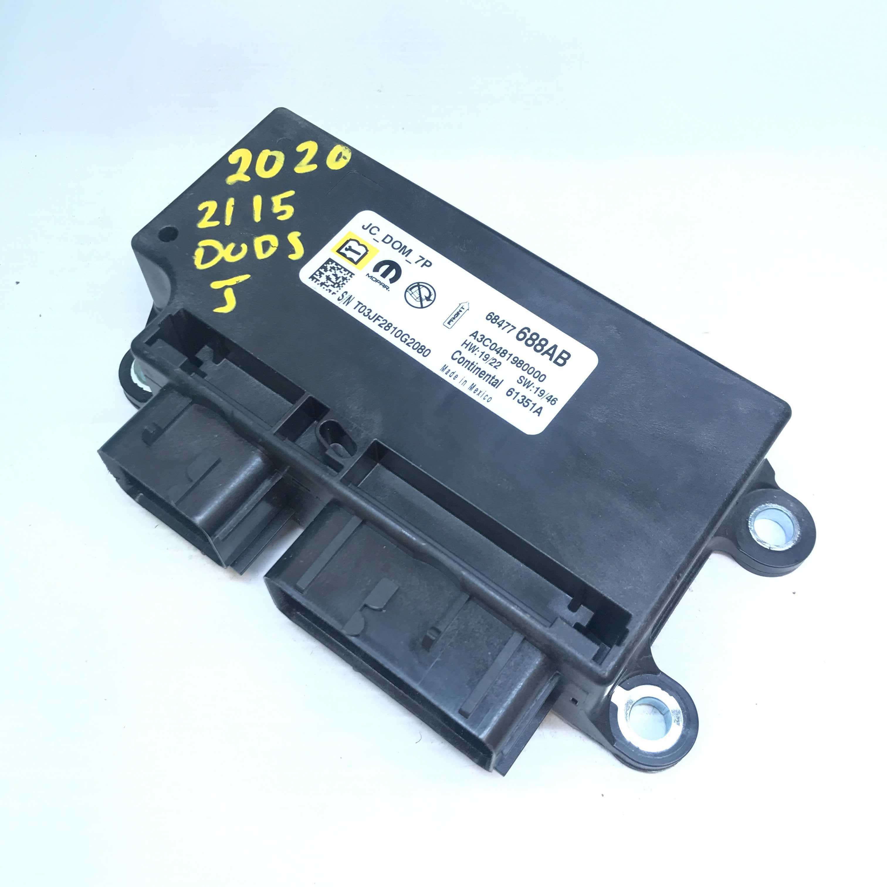 JEEP WRANGLER SRS ORC ORM Occupant Control Module - Airbag Computer Control  Module PART #68477688AB Airbag Modules In Stock | MyAirbags