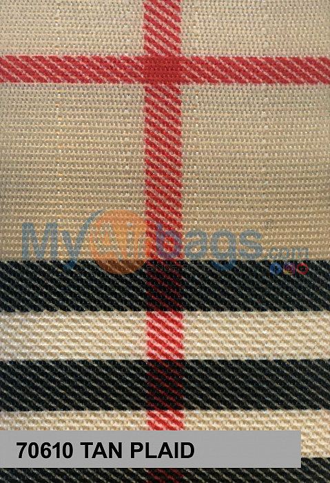 Tan Plaid - Custom Color Seat Belt Webbing Replacement - Color Code 70610