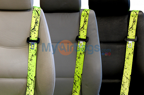 Neon Splatter - Custom Color Seat Belt Webbing Replacement - Color Code 70570