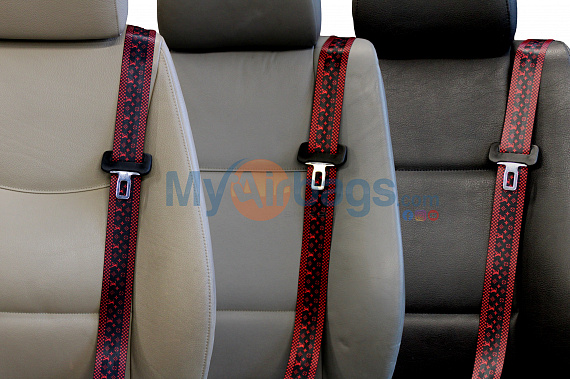 LV Black & Red - Custom Color Seat Belt Webbing Replacement - Color Code 70580