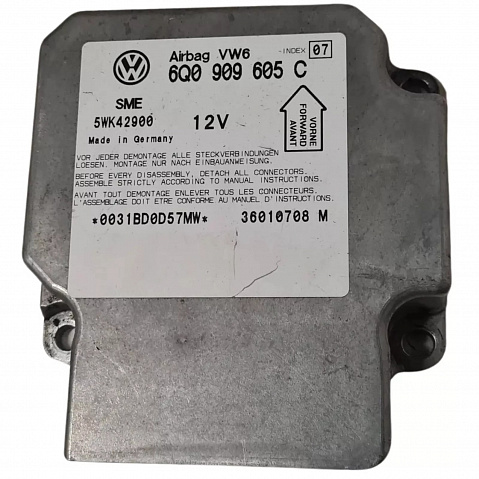 VOLKSWAGEN PASSAT SRS Airbag Computer Diagnostic Control Module Part #6Q0909605C